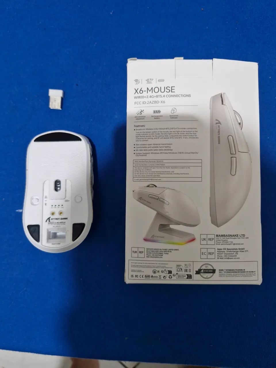 Mouse attack shark X6 sem fio, 2.4G, Bluetooth<br><br>+ Bluetooth - Foto 3