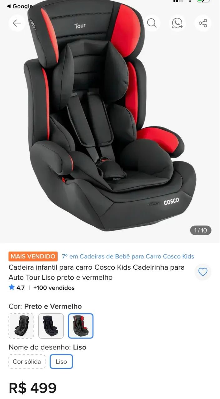 Cadeira infantil para carro cosco - Foto 3