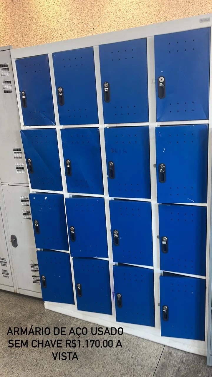 Armário de aço 16 portas 
