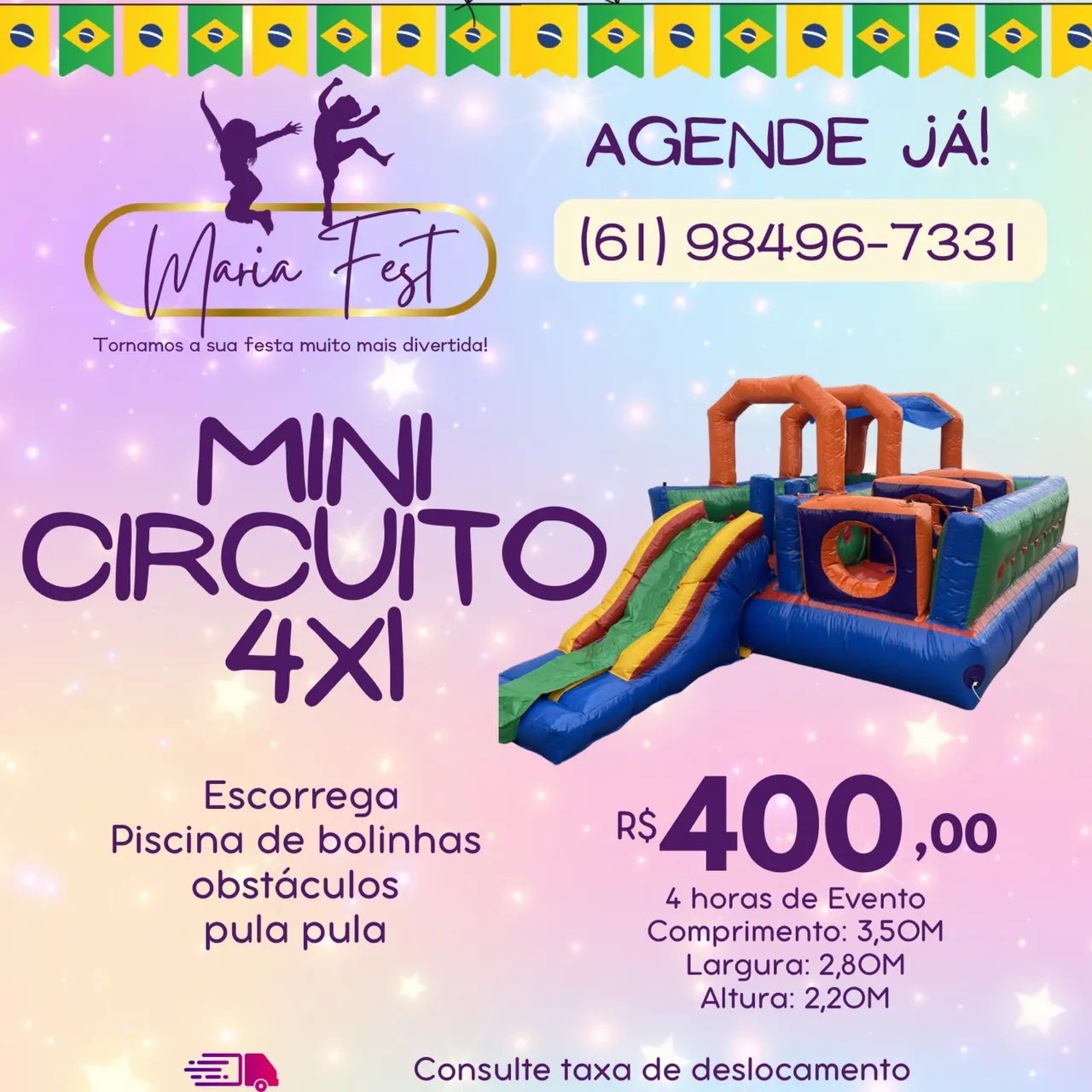 Mini circuito inflável 