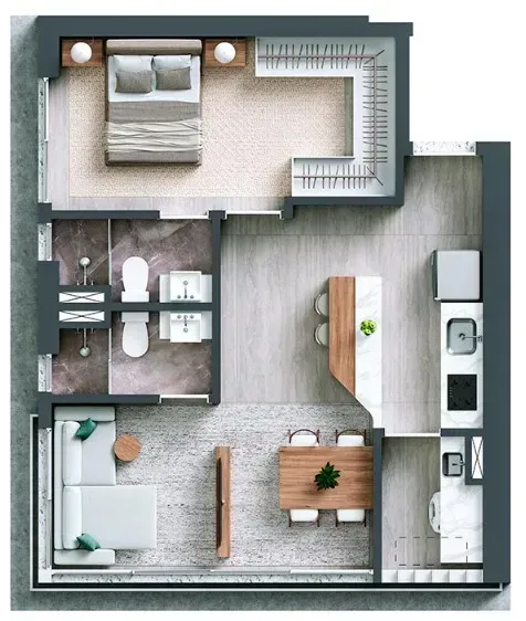 PLANTA 52m²