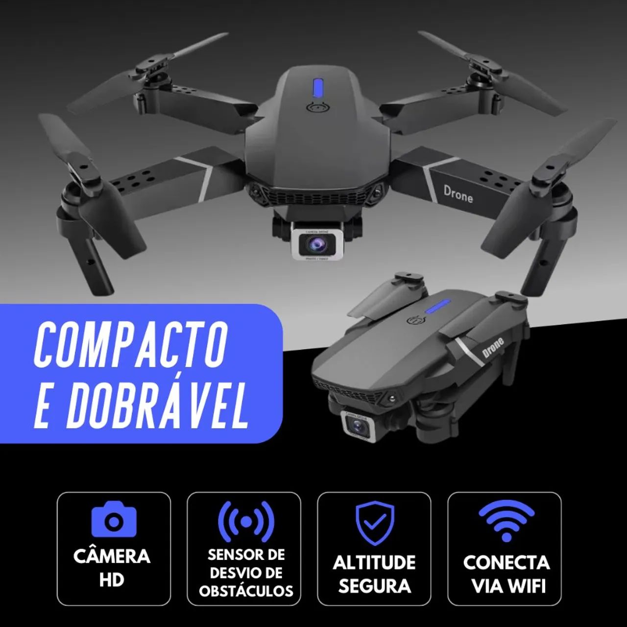 Mini drone inova hd iniciantes sensor obstáculos barato câmera dupla - Foto 2