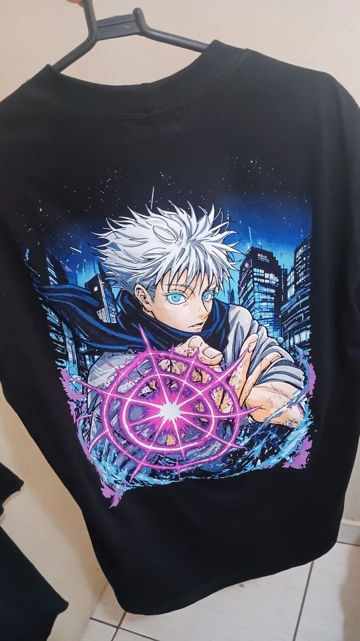 Camisa oversized Gojo vazio roxo Jujutsu Kaiser - Foto 2