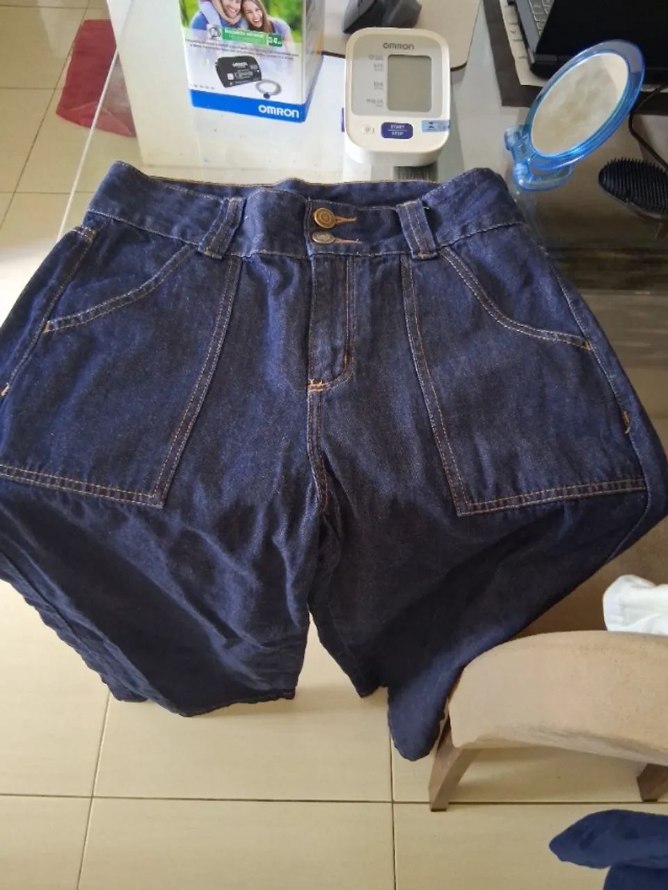 Calça pantalona jeans 40 - Foto 3