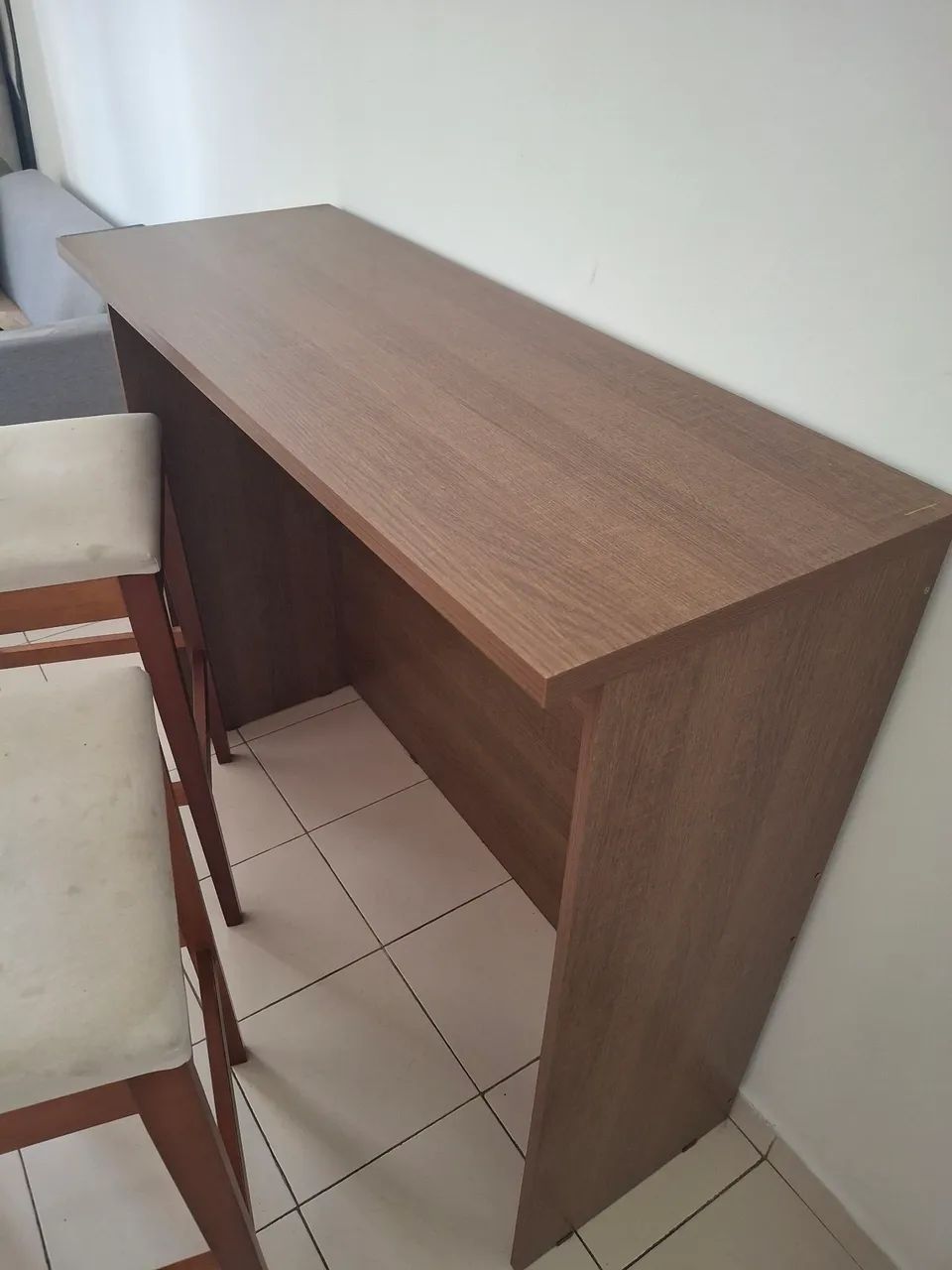 Bancada + banquetas de madeira com renda - Foto 3