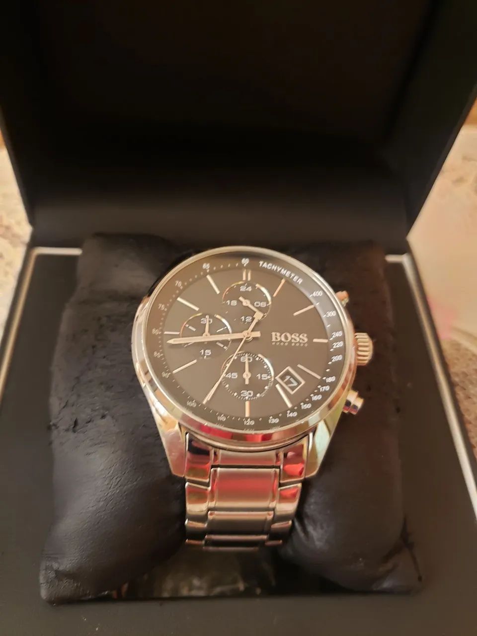 Relógio Boss Premium Fashion Quartz Cronograph Watch, Resistente a