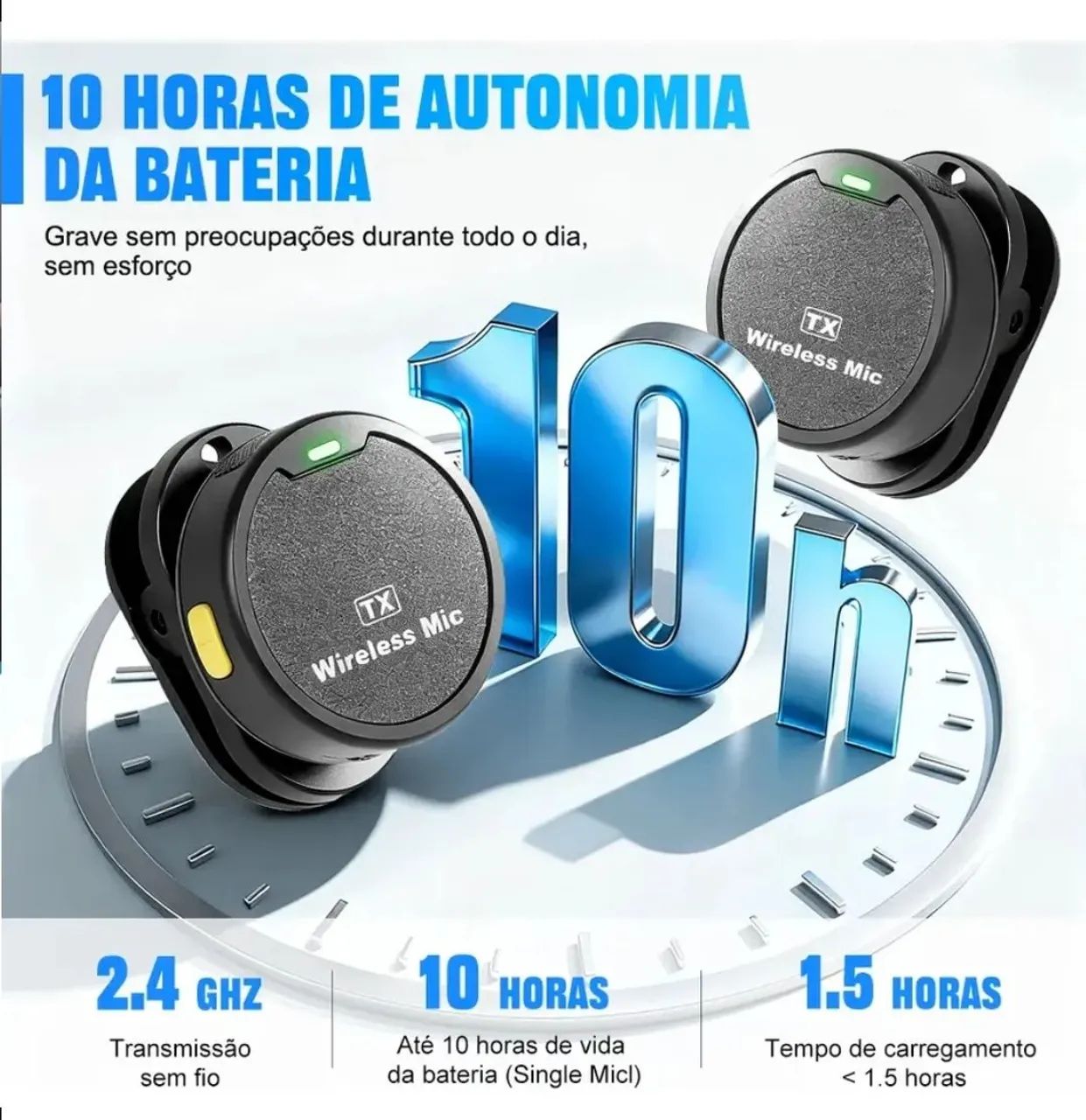 Microfone sem fio Imã duplo profissional para celular  - Foto 3