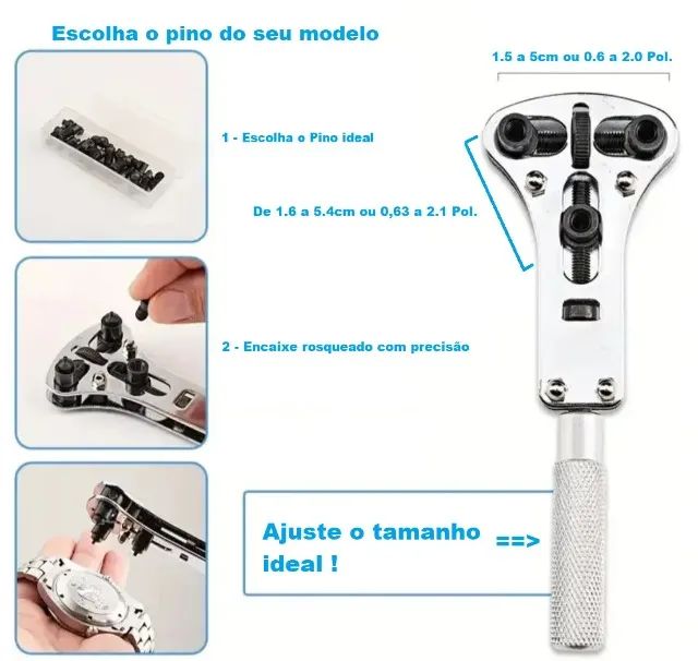Ferramenta para abrir relógio e manutenção com suportes - Foto 5