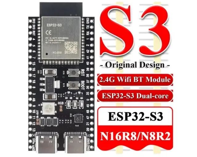 ESP32-S3 com módulo Wi-Fi e Bluetooth para Arduino IDE ESP32-S3-WROOM1 44 pinos  COD-AM664 - Foto 2
