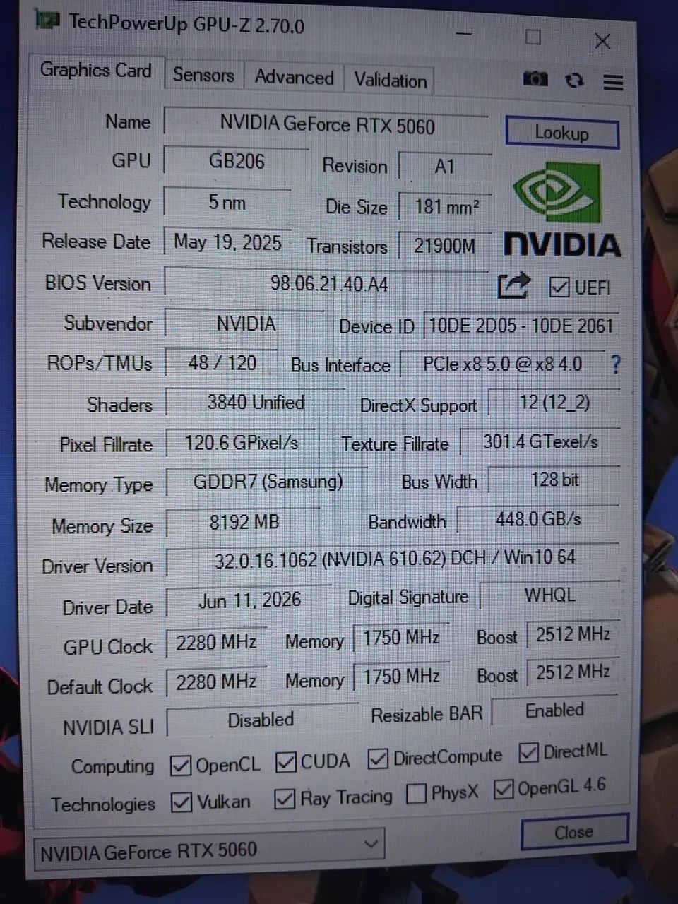 Rtx 5060 galax - 7 meses de uso - Foto 3