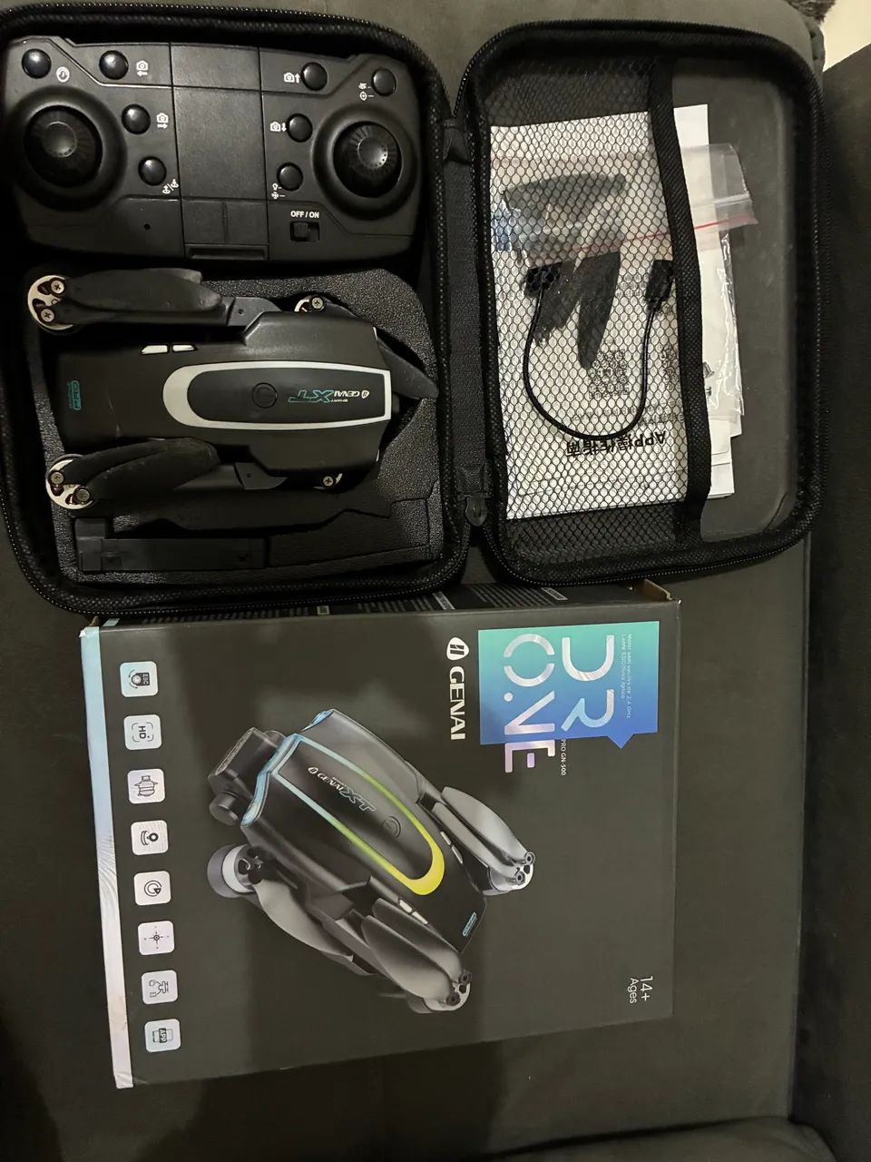 Profissional Xt105 Drone Fpv Dois Eixos Pan Tilt Brushless Preto - Foto 3