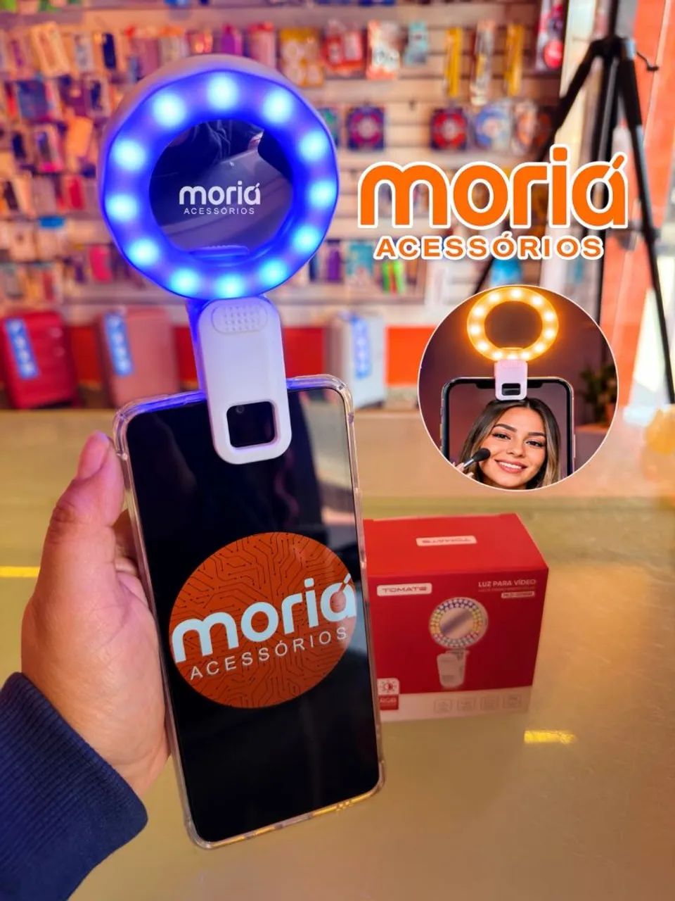 Mini Ring Light para Celular, Luz para Celular, Flash para Celular  - Foto 5