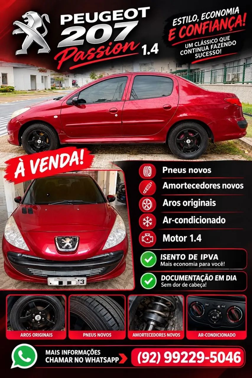 Peugeot 207 207 Sedan Passion XR 1.4 Flex 8V 4p 2011