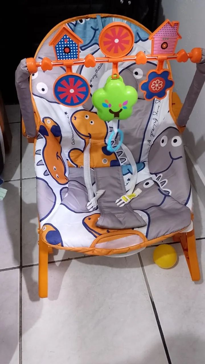 Cadeira Descanso Vibratória Bebê Nina Dino Galzerano Única Dino