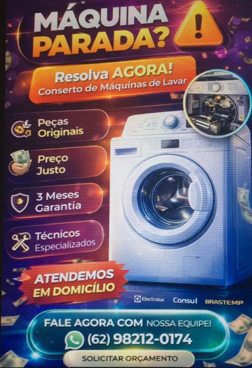 Conserto de máquina de lavar roupa de urgência 