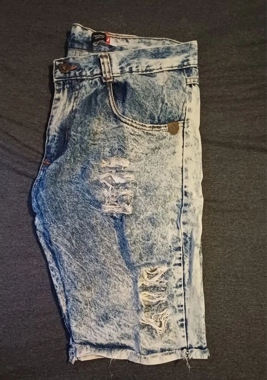 Bermuda Jeans com Textura - Foto 2