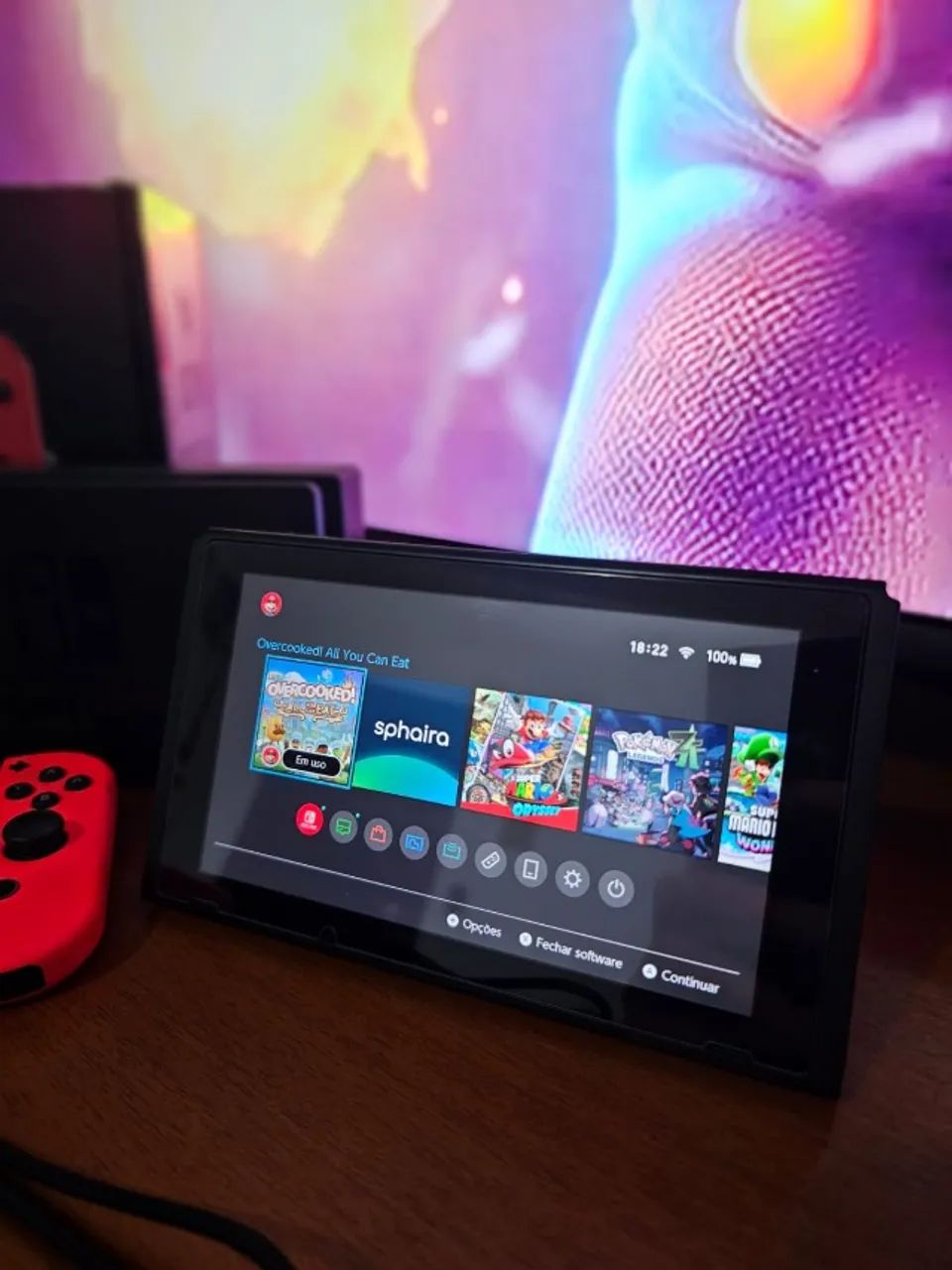 Switch V2 Desbloqueado SEMINOVO + SD 128 GB + Caixa + Película + Brinde + Suporte Online - Foto 3