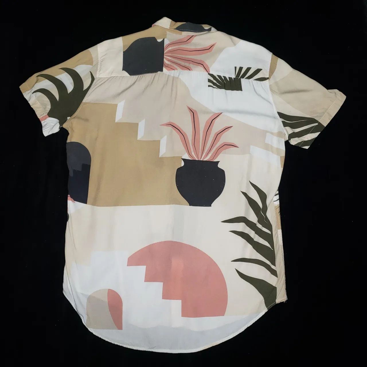 Camisa Request Bege Abstrata - Foto 4