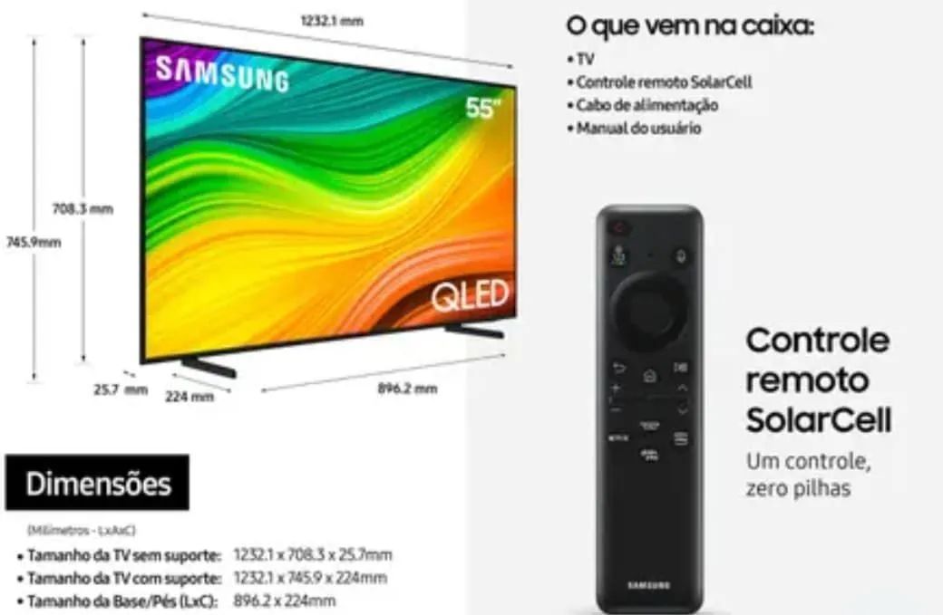 Tv 55 polegadas, Samsung seminova  - Foto 3