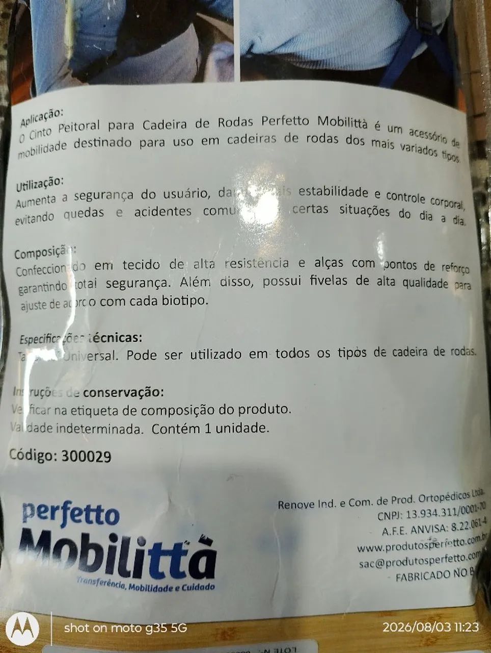 Cinto peitoral para cadeira de rodas  - Foto 4