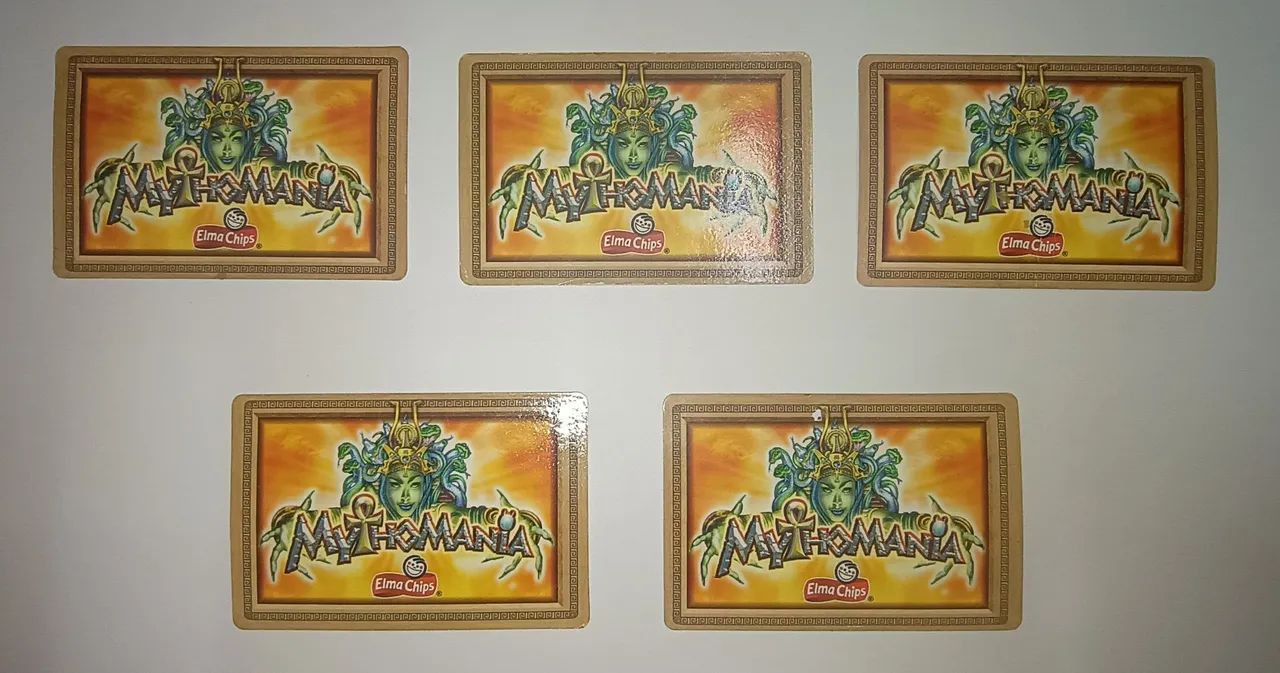 5 Cards coleção Mythomania Elma Chips Original 2008 (2 prateadas e 1 dourada) - Foto 2
