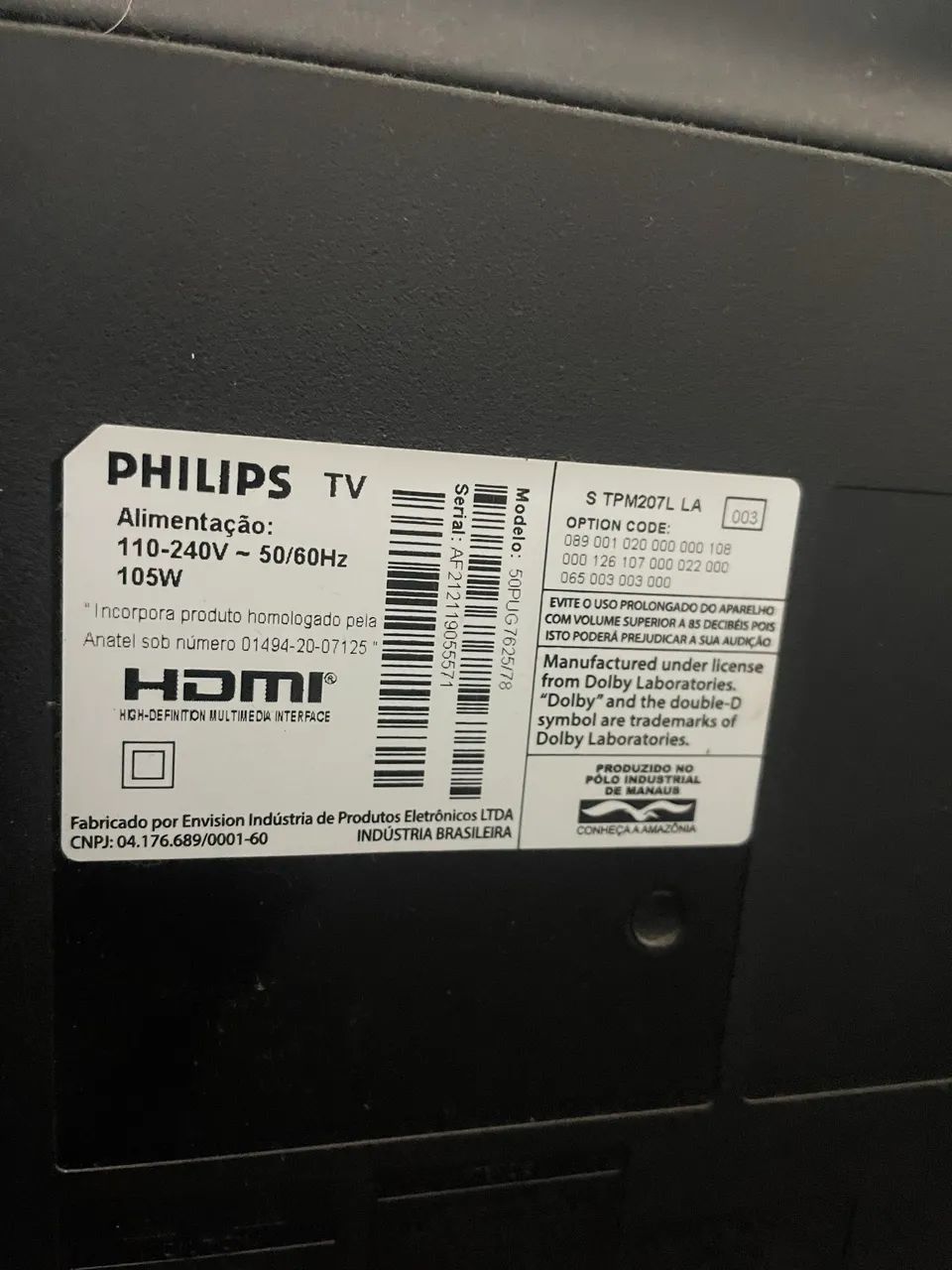 Tv 50 Philips (defeito)