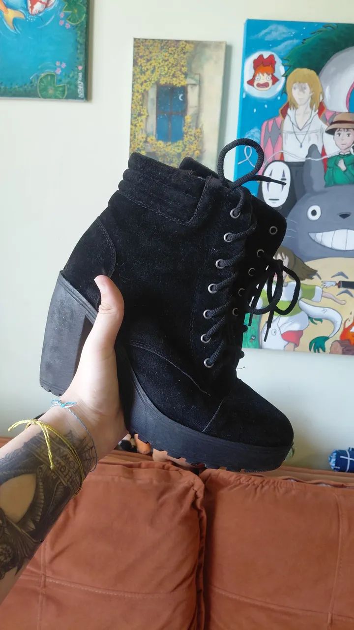 Bota de Salto de veludo