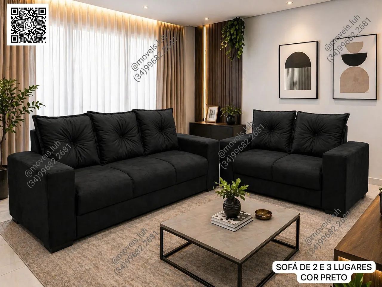Sofa de 2 e 3 lugares (NOVOS) $999,00 A vista ou 12x 95,05  - Foto 2
