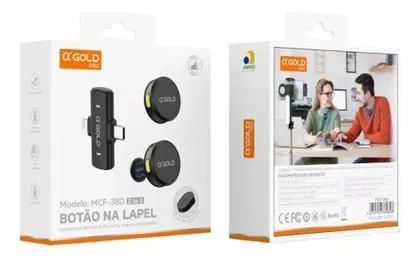 Microfone Lapela Sem Fio Com Imã duplo Profissional iphone e Samsung Motorola Xiaomi 