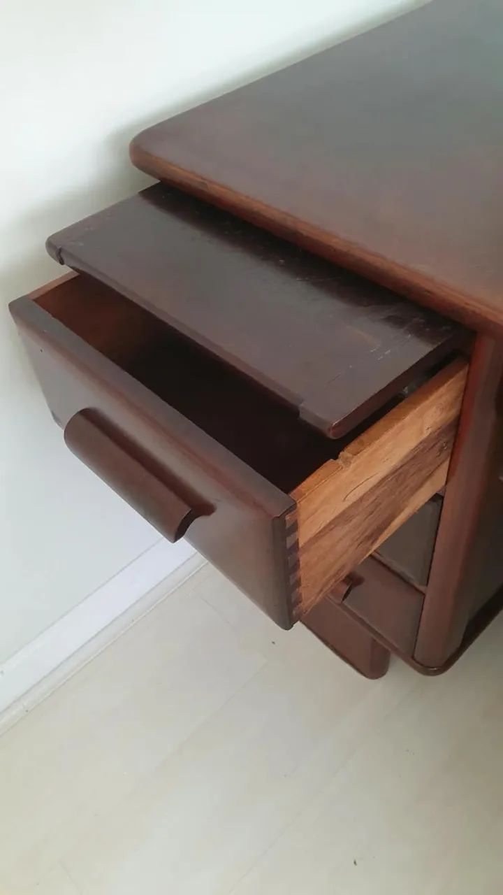 Mesa Clássica de escritório  Móveis Cimo - madeira imbuia  - Foto 3