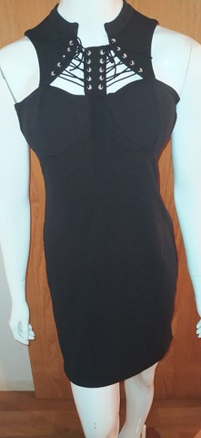 Vestido Eagle Rock Curto Lace Up Preto - Foto 2