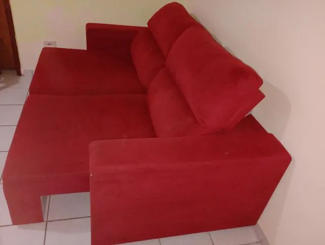 Sofá retrátil vermelho 2,00x1,40cm