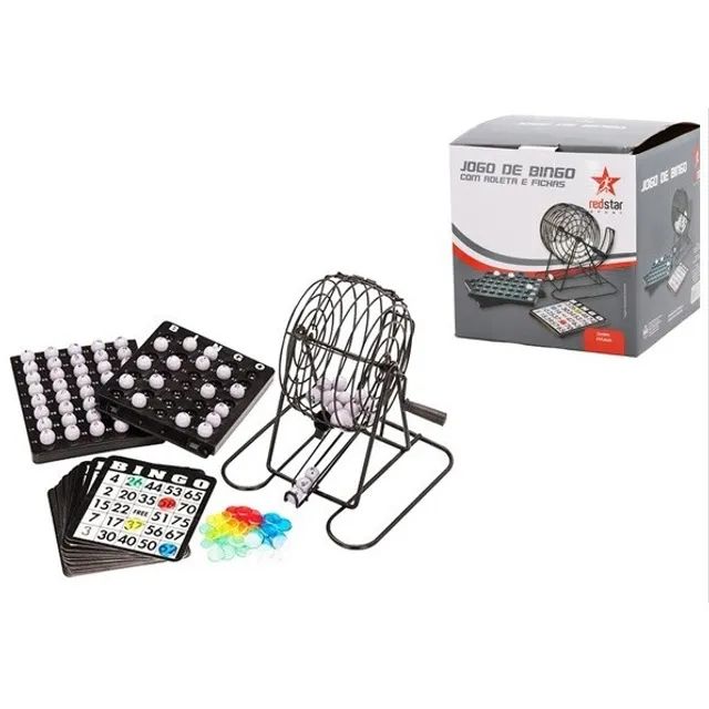 jogo de bingo com fichas redstar 24pç elj0216 modelo 3a - Foto 3