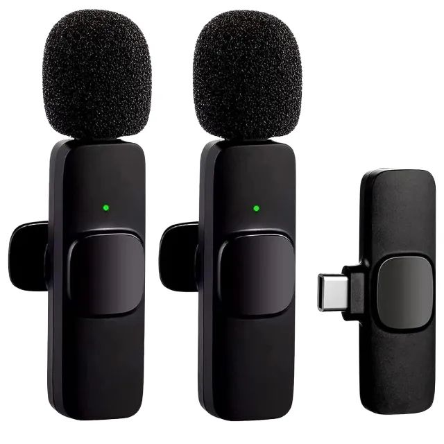 Microfone de Lapela Sem Fio Profissional Para Gravação de Vídeo Conteúdo - Foto 2