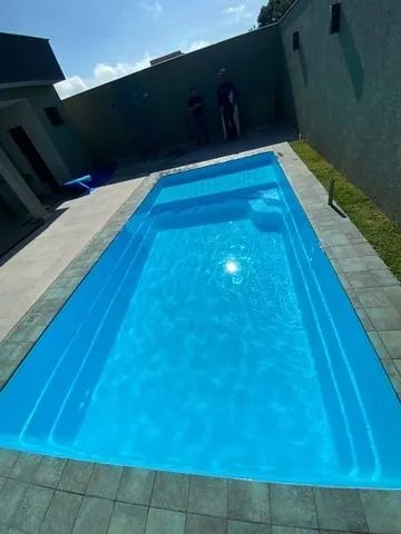 Piscina de fibra com PRAIA 6 mts 