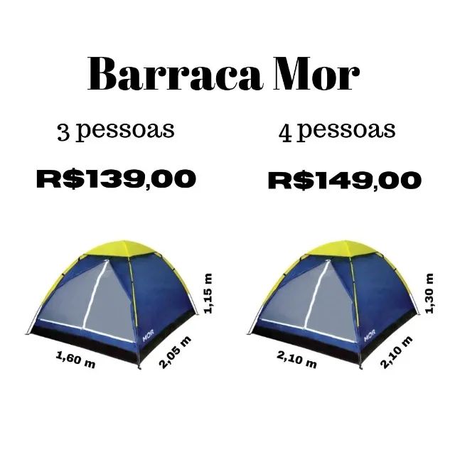 Barraca 3 Pessoas / 4 Pessoas 