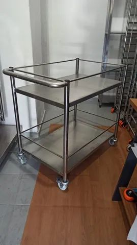 Carrinho inox  2 planos/  