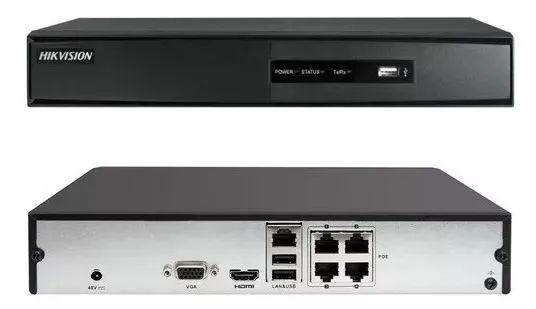 Nvr Hikvision 04 Canais Com 04 Poe Ds-7104ni-q1/4p/m