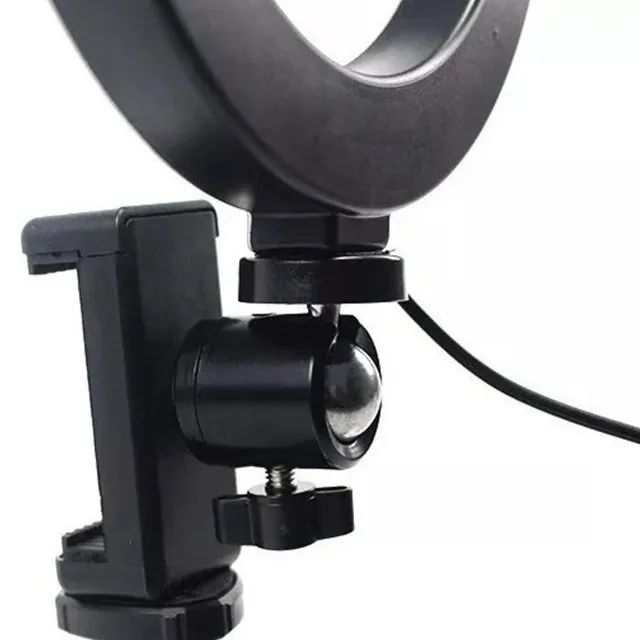 Luz Ring Light 16cm Tripé De Mesa Com Suporte Celular Gravar Vídeo - Foto 5