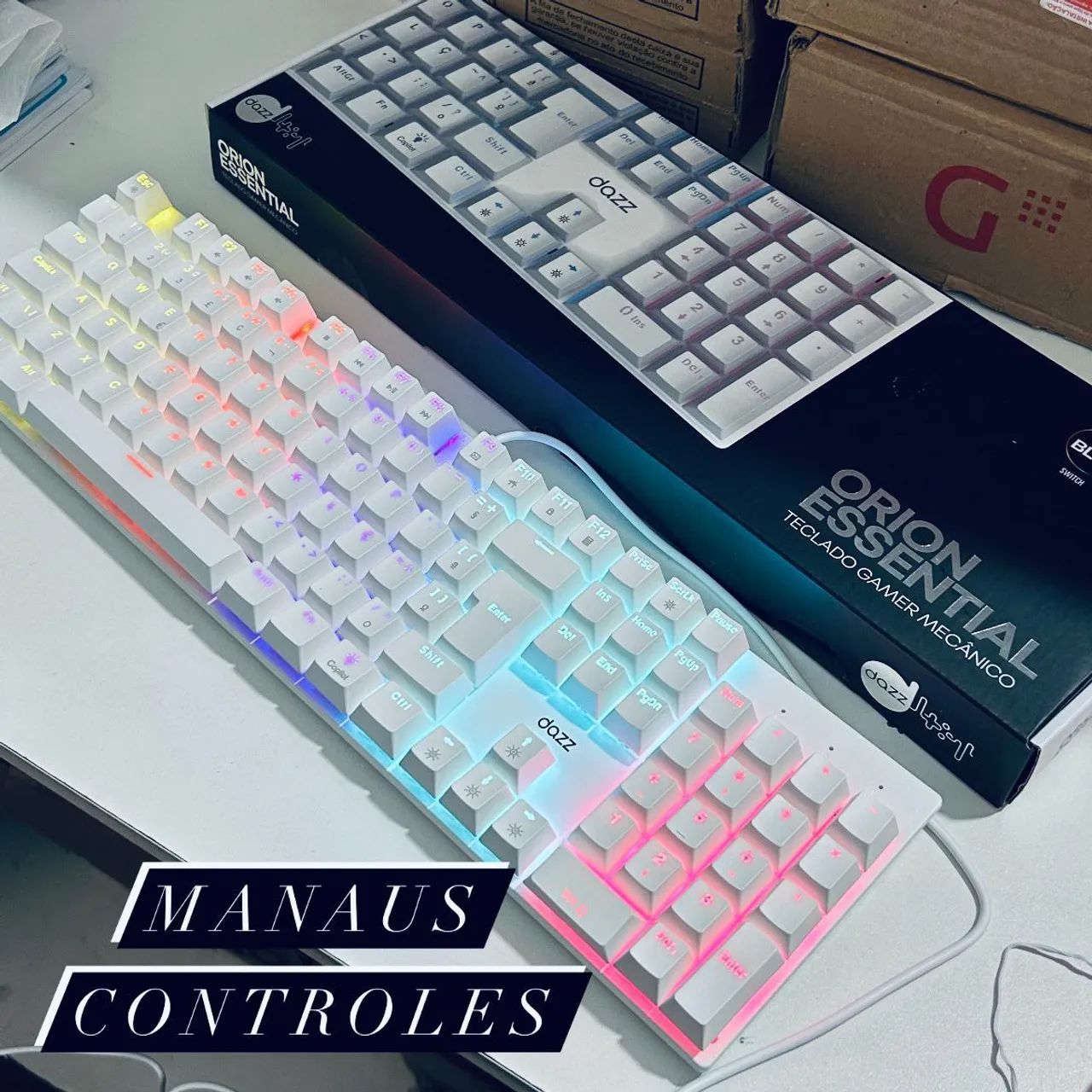 Teclado Mecânico branco Switch YHBLUE - Foto 3