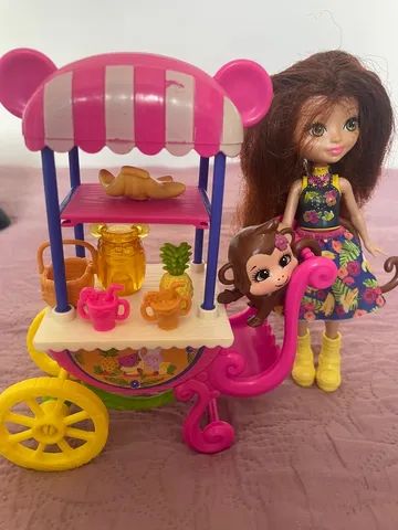 Boneca Enchantimals Carrinho de Frutas Merit Monkey - Foto 3