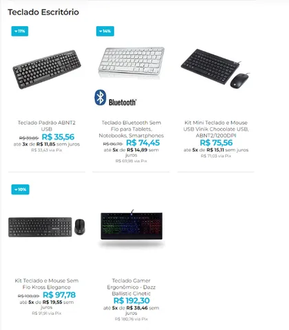 Teclados Office a partir de R$35 - Emitimos NF!