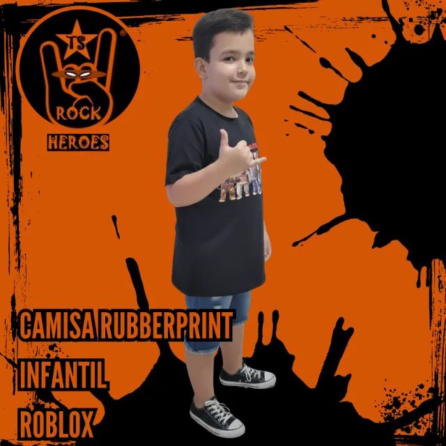 Camisa Rubberprint Infantil Roblox 100% Algodão Estampa DTF Alta Resolução Manga Curta - Foto 3