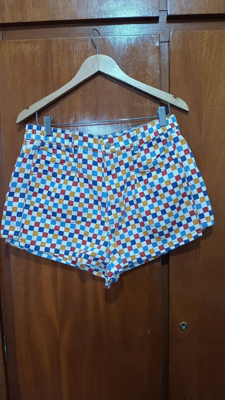Shorts Colorido Xadrez Farm