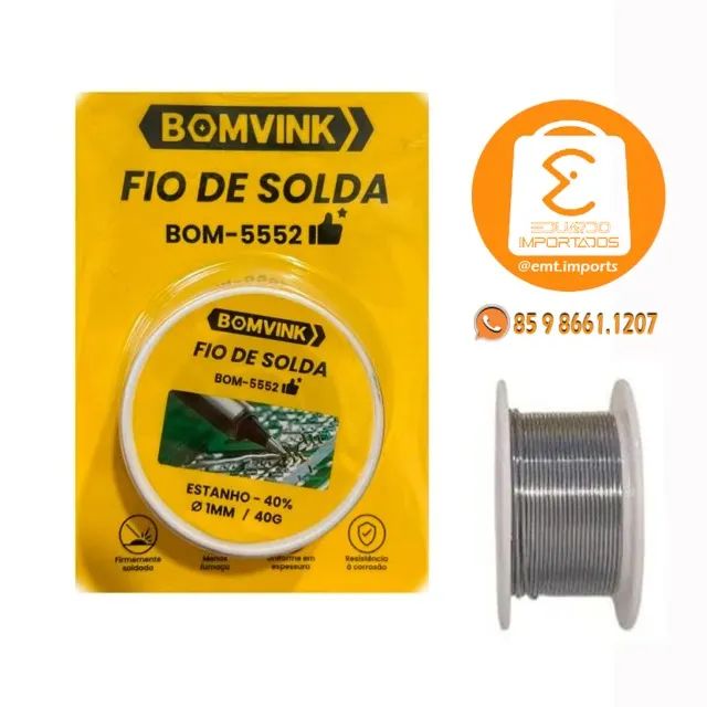 Fio Solda Estanho 40% Espessura 1mm com 40g