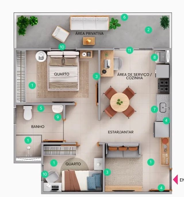 NC - Sinal R$1.000,00  Apt 02 Quartos com varanda e garagem. Em Samambaia - Foto 4