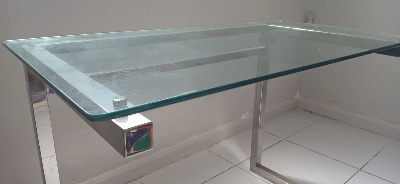 Mesa de inox e Vidro para Escritório - Foto 2