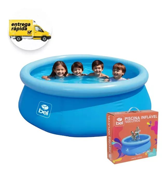 Kit Piscina Inflável Redonda 1.000 Litros Pvc + Reparo - Bel