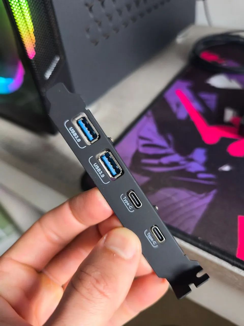 adaptador extensor USB 3.0 e USB tipo C PCI placa 