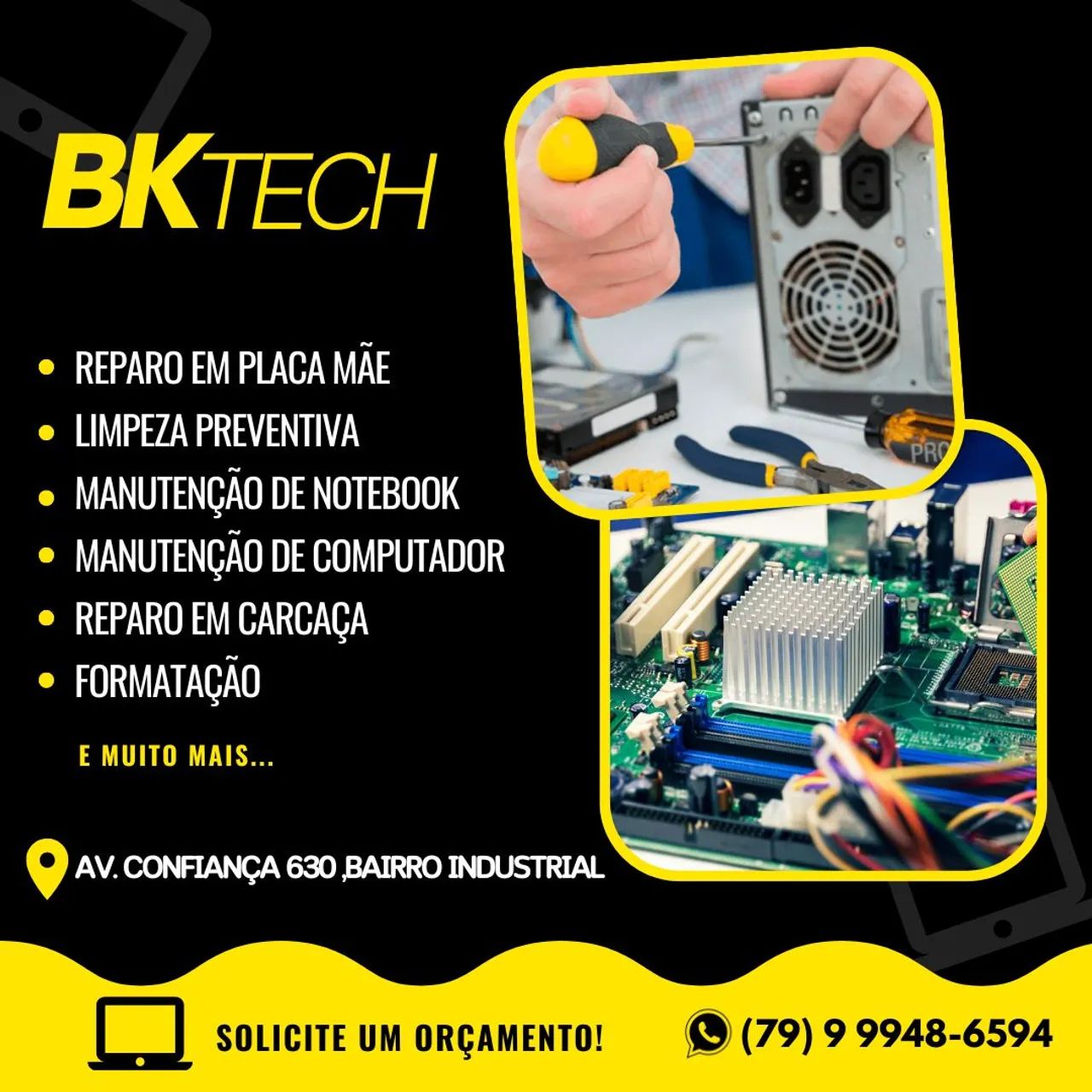 Assistência em notebook, desktop e smartphones 